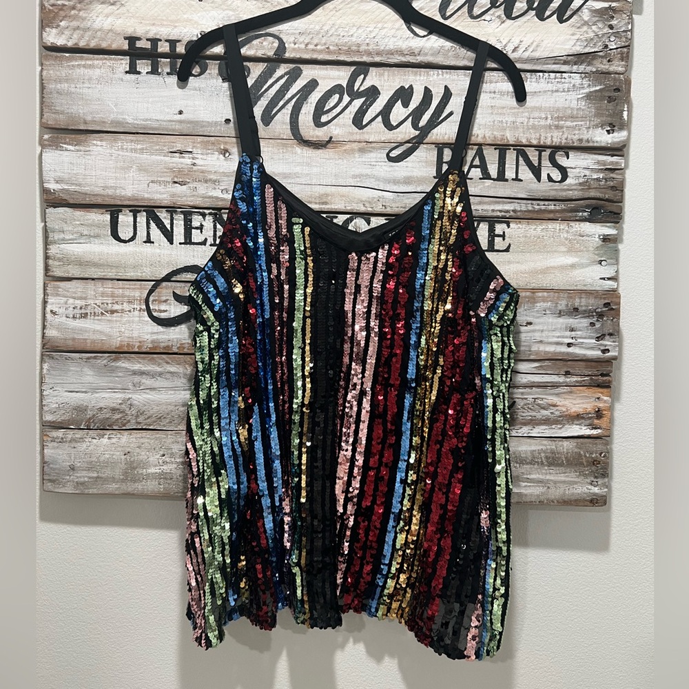 Torrid Multicolor Sequin Striped Camisole